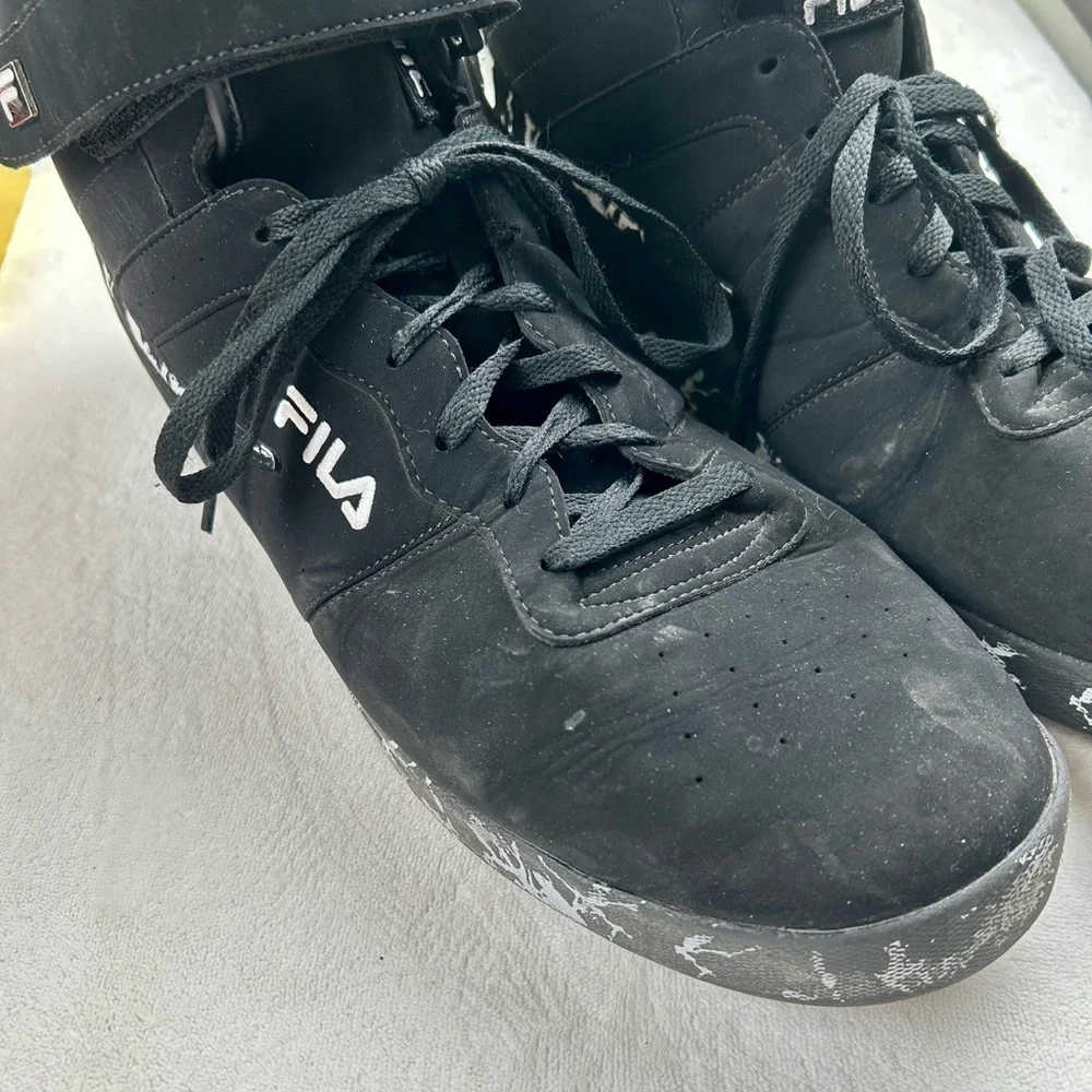 Fila Sneakers Hightops Black White Splatter Vulc 13 Mens Sz. 15